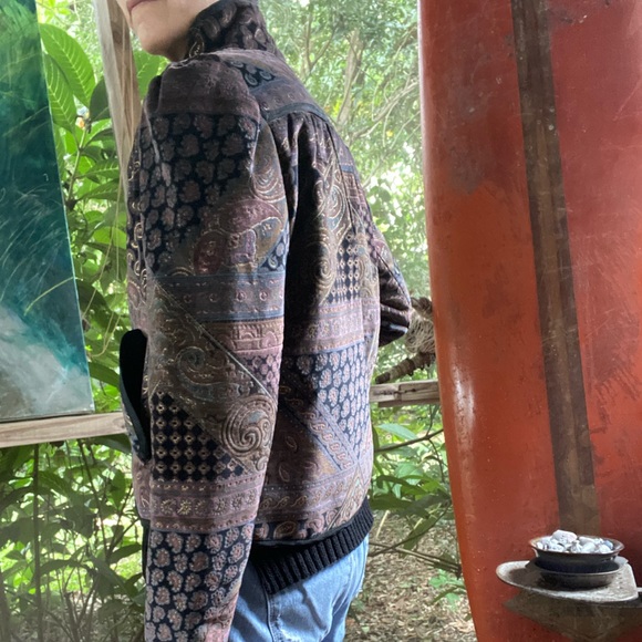 Frances Henaghan paisley brown with gold accents Victorian style velour jacket. - Picture 8 of 16